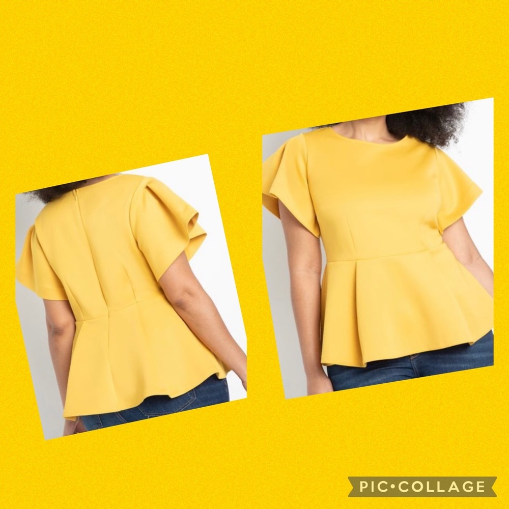 Perfect Peplum top in Spicy Mustard!